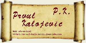 Prvul Kalojević vizit kartica